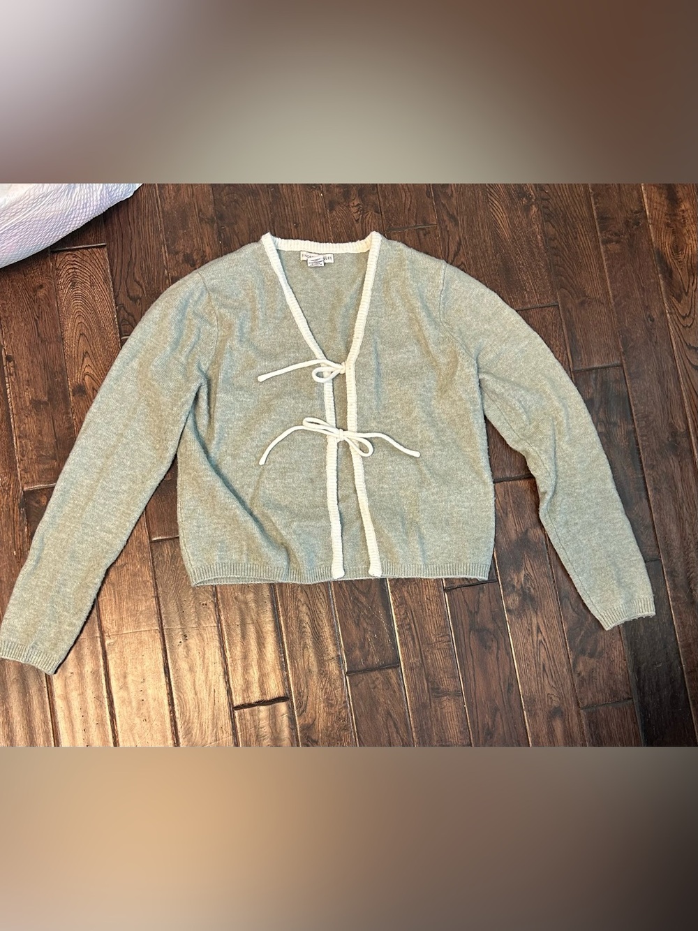Sincerely Jules Cardigan with Cream Trim - Tie-Front